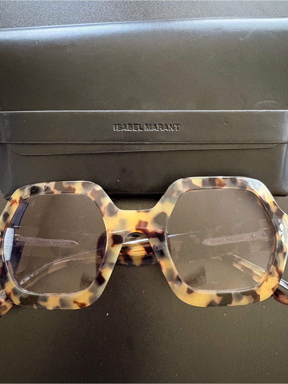 Isabel Marant Tortoiseshell Square Sunglasses with Brown Lenses
